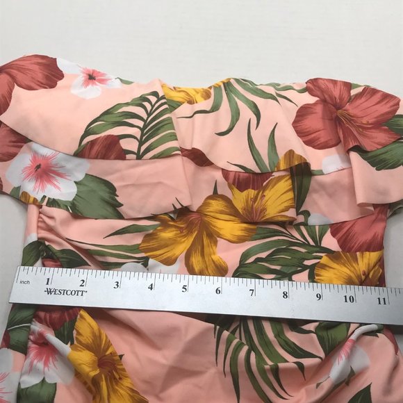 Kona Sol Women's Size Medium 8-10 One Piece Floral Swimsuit With Straps New - Picture 10 of 14